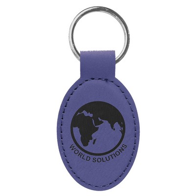 Leatherette Oval Keychain