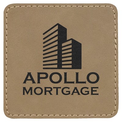 Square Leatherette Patch with Adhesive