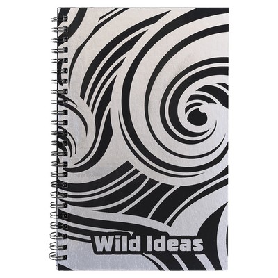 5.5" x 8.5" Black LazerBurst Spiral Notebook