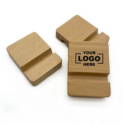 Double Groove Wooden Phone Holder