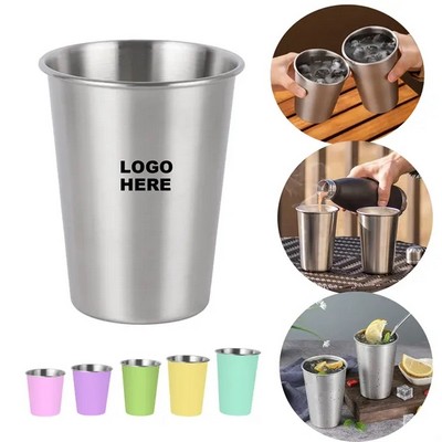 12 oz Stainless Steel Pint Cup Metal Drinking Glasses
