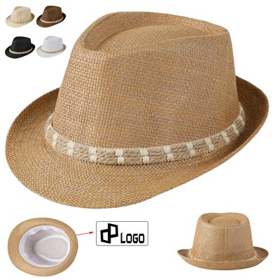 British Retro Jazz Straw Hat