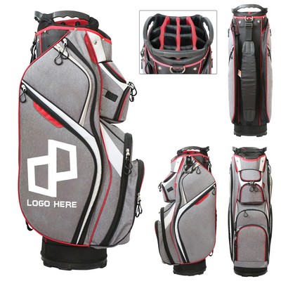 Gray And Red Fabric Golf Bag