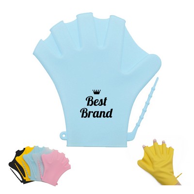 Adult Half - Finger Swimming Webbed Gloves
