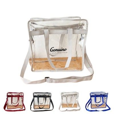 Clear PVC Tote Bag with Reinforced Strap