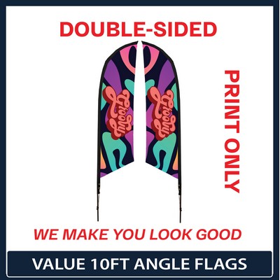 Value 10' Angle Flag - Double Sided Graphic Only