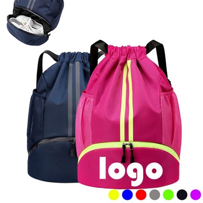 Waterproof Drawstring Backpack For Adjustable Casual Daypack