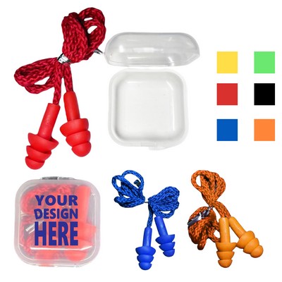 Corded Silicone Earplugs With Boxes