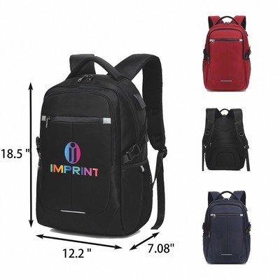 Water-Resistant Backpack With USB Port