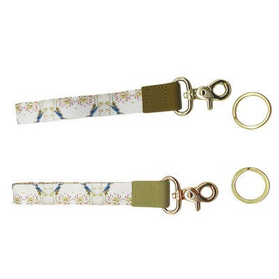 Customized Pattern Leather Buckle Lanyard Short