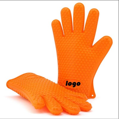 Solid Color Heart-shaped Silicone Gloves
