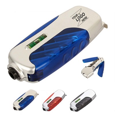 4 in 1 Tool with Tape Measure 6pcs Screwdrivers Head and LED