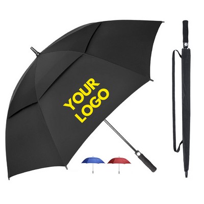 53" Large Windproof UV Protection Double Canopy Automatic Open Vented Sun Rain Golf Umbrella