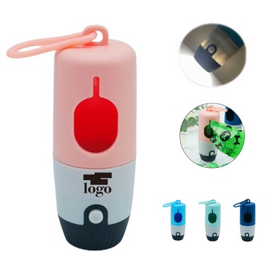 Dog Poop Waste Bags Holder With Led Flashlight