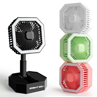 Foldable LED Fan with Lamp & Desktop Base