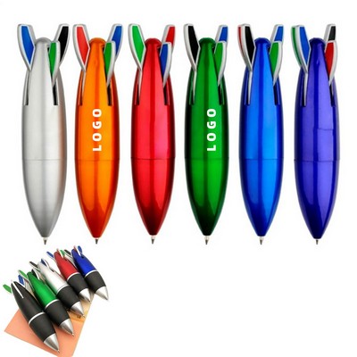 4 In 1 Rocket Shape Ballpoint Pen