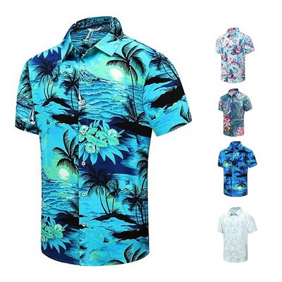 110gsm Men's Custom Sublimation Hawaiian Shirt