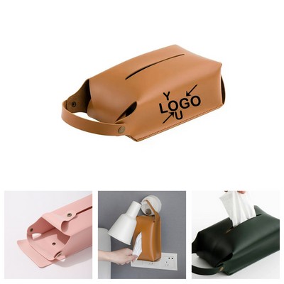 Portable PU Leather Tissue Holder