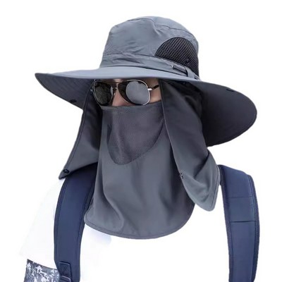 Removable Sun Protection Cap w/Face Neck Flap