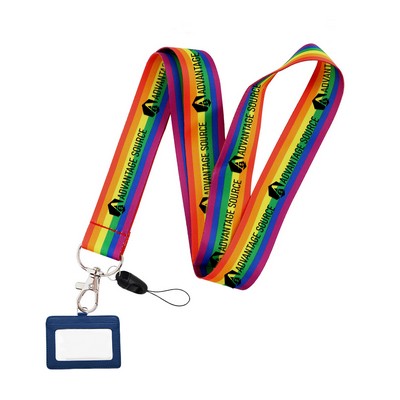 3/4" Full Color Nylon Lanyard Badge Holder