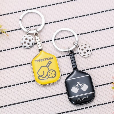 Mini Stainless Steel Pickleball Pat Keychain Sport Keyring