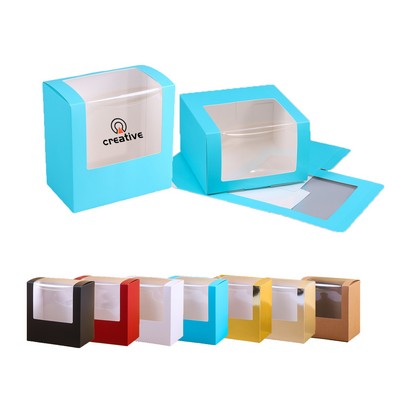 DIY Assemble Cake Paper Box With Clear Window