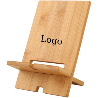 5" Bamboo Cell Phone Holder Eco Friendly Tablet Charging Stand MOQ 200PCS