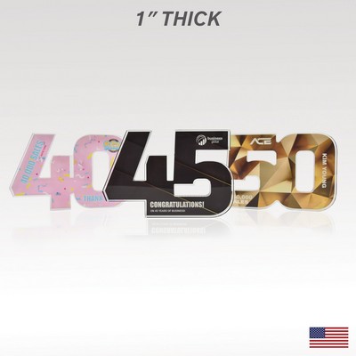 1" USA-Made Acrylic Numerals Style 50 – Traditional Series