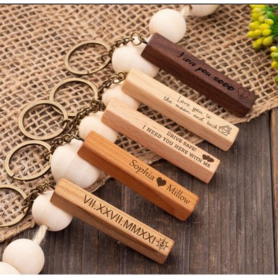 Personalized Wooden Keychain - Creative Beech Keyring