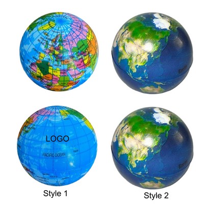 PU Foam Earthball Globe Ball Stress Reliever Toy - World Map