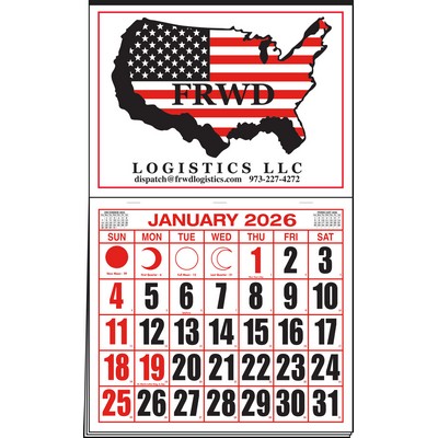 Date Finder 2 Color Imprint Half Apron Calendar