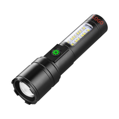 Rechargeable Tactical Flashlight with COB Work Light
