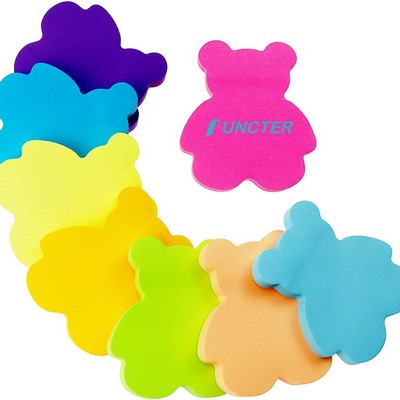 50 Sheets 2.75 inch Adhesive Bear Shape Sticky Notes Notepaper