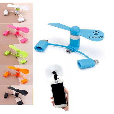 Android Type-c Apple 3 in 1 Mobile Phone USB Fan