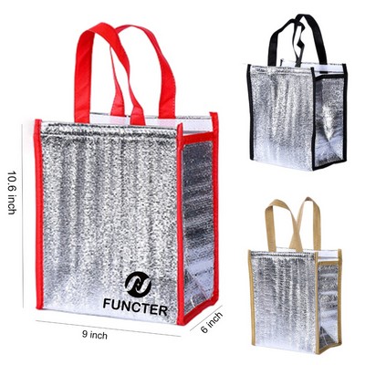 Aluminum Foil Insulated Cooler Bag 10.6 x 9"