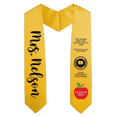 Custom 60" L Unisex Graduation Sash Honor Stole