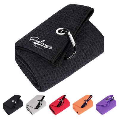 Cozy Waffle Pattern Microfiber Golf Towel