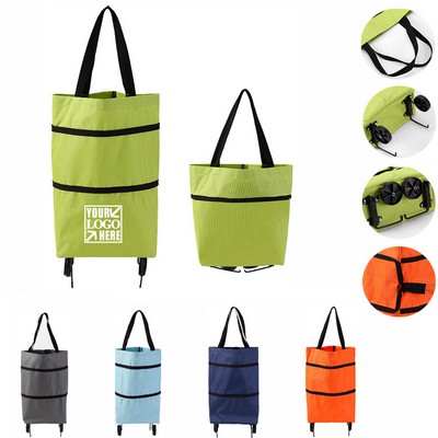Folding Flexible Shopping Bag with Wheels