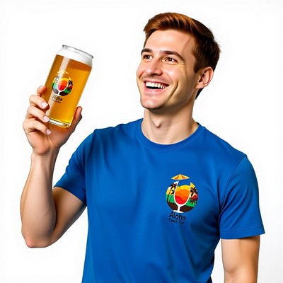 USA Made Can Shaped 16oz Arc Beer Glass