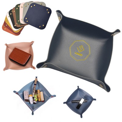 PU Leather Catchall Tray – Bedside Organizer