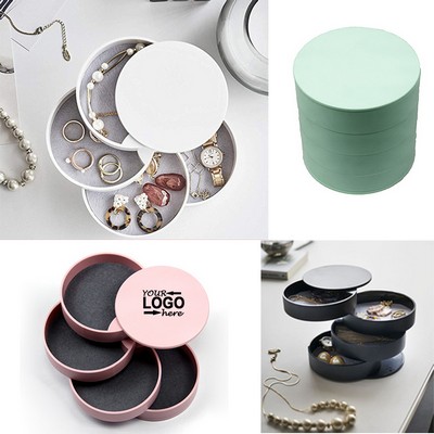 Jewelry Storage Box with 4-Layer Rotatable Tray