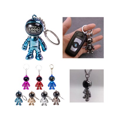 Astronaut-Shaped Zinc Keychain Pendant