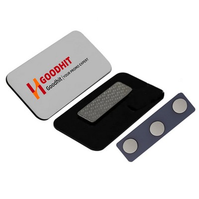 Stainless Steel Name Tag with 3 Magnets
