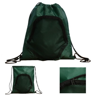 Transparent Mesh Drawstring Sports Bag