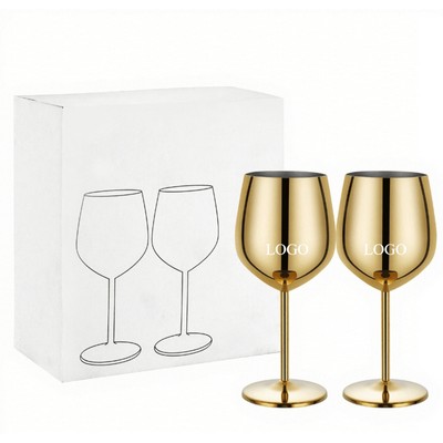 Thickened Stainless Steel Wine Tall Glass Set