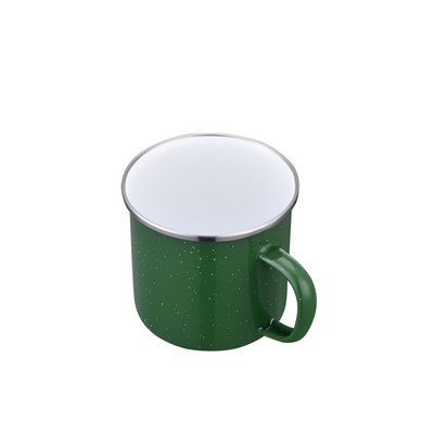 Endura 19 oz Green Enamel Mug with SS Rim