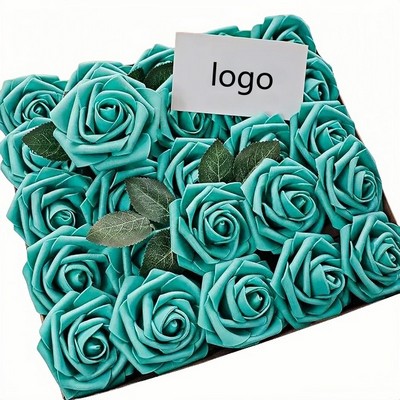 25-Piece Foam PE Rose Stem Set for Wedding and Home Decor Arrangements