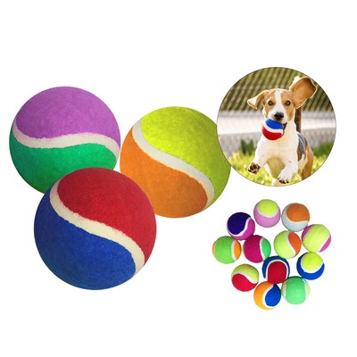 2.5"D Pet Toy Fido's Dog Fetching Two-colored Tennis Ball with Squeaky