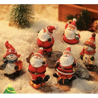 Mini Christmas Snowman and Santa Decor
