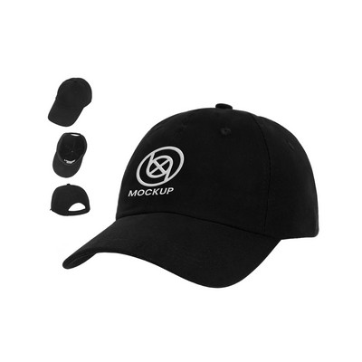 6 Panel Low Profile Unstructured Cotton Twill Baseball Cap